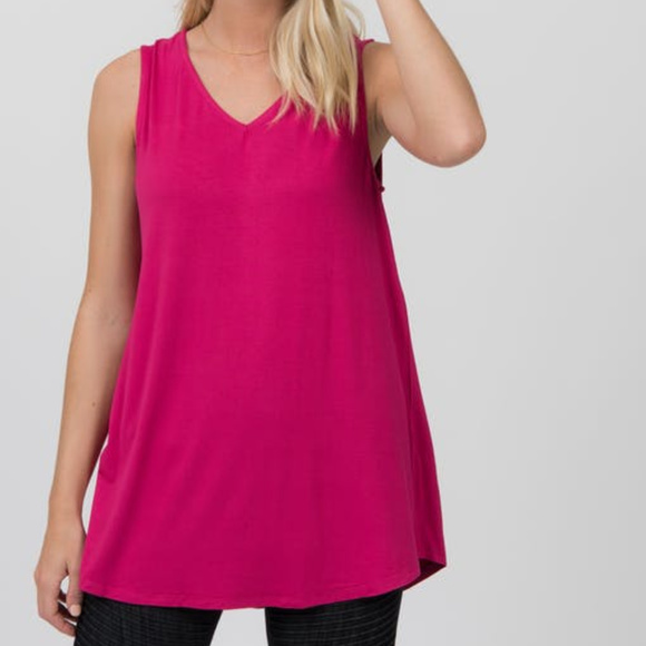 Agnes & Dora Essential Tank in Raspberry - Picture 1 of 4